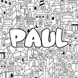 Coloraci&oacute;n del nombre PAUL - decorado ciudad