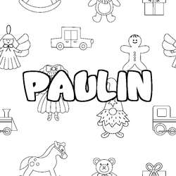 Coloraci&oacute;n del nombre PAULIN - decorado juguetes