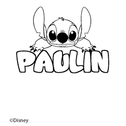 Coloraci&oacute;n del nombre PAULIN - decorado Stitch