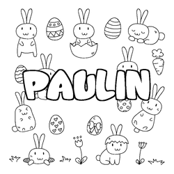 Coloraci&oacute;n del nombre PAULIN - decorado Pascua