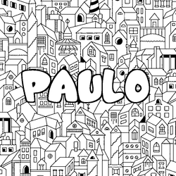 Coloraci&oacute;n del nombre PAULO - decorado ciudad