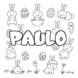 Coloraci&oacute;n del nombre PAULO - decorado Pascua