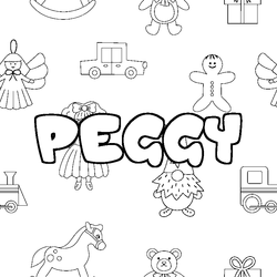 Coloraci&oacute;n del nombre PEGGY - decorado juguetes