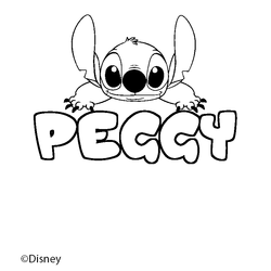 Coloraci&oacute;n del nombre PEGGY - decorado Stitch