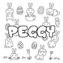 Coloraci&oacute;n del nombre PEGGY - decorado Pascua