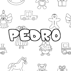 Coloraci&oacute;n del nombre PEDRO - decorado juguetes