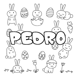 Coloraci&oacute;n del nombre PEDRO - decorado Pascua