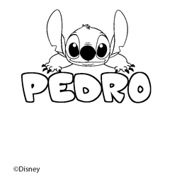 Coloraci&oacute;n del nombre PEDRO - decorado Stitch