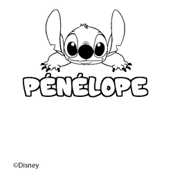 Coloraci&oacute;n del nombre P&Eacute;N&Eacute;LOPE - decorado Stitch