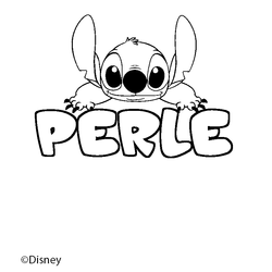 Coloraci&oacute;n del nombre PERLE - decorado Stitch