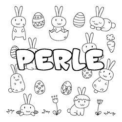 Coloraci&oacute;n del nombre PERLE - decorado Pascua