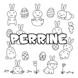 Coloraci&oacute;n del nombre PERRINE - decorado Pascua
