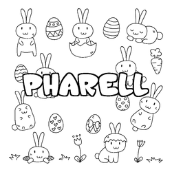 Coloraci&oacute;n del nombre PHARELL - decorado Pascua