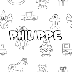 Coloraci&oacute;n del nombre PHILIPPE - decorado juguetes