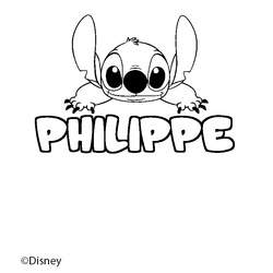 Coloraci&oacute;n del nombre PHILIPPE - decorado Stitch