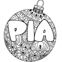 Coloraci&oacute;n del nombre PIA - decorado bola de Navidad