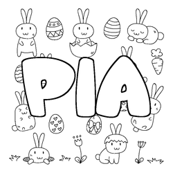 Coloraci&oacute;n del nombre PIA - decorado Pascua