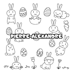 Coloraci&oacute;n del nombre PIERRE-ALEXANDRE - decorado Pascua