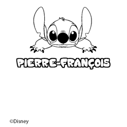 Coloraci&oacute;n del nombre PIERRE-FRAN&Ccedil;OIS - decorado Stitch