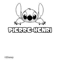 Coloraci&oacute;n del nombre PIERRE-HENRI - decorado Stitch
