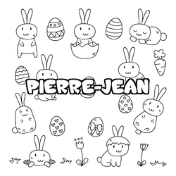 Coloraci&oacute;n del nombre PIERRE-JEAN - decorado Pascua