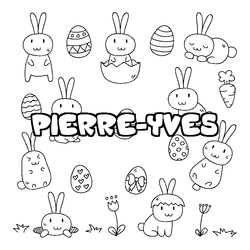 Coloraci&oacute;n del nombre PIERRE-YVES - decorado Pascua