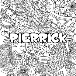 Coloraci&oacute;n del nombre PIERRICK - decorado mandala de frutas