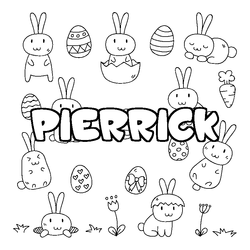 Coloraci&oacute;n del nombre PIERRICK - decorado Pascua