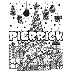 Coloraci&oacute;n del nombre PIERRICK - decorado &aacute;rbol de Navidad y regalos