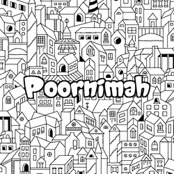 Coloraci&oacute;n del nombre Poornimah - decorado ciudad