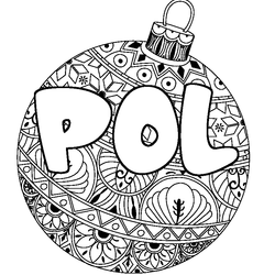 Coloraci&oacute;n del nombre POL - decorado bola de Navidad