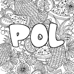 Coloraci&oacute;n del nombre POL - decorado mandala de frutas