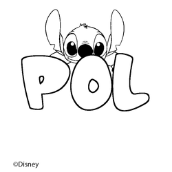 Coloraci&oacute;n del nombre POL - decorado Stitch