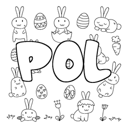 Coloraci&oacute;n del nombre POL - decorado Pascua