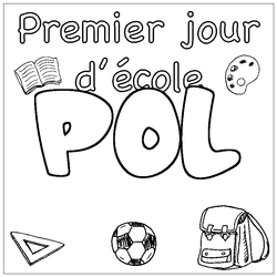 Coloraci&oacute;n del nombre POL - decorado primer d&iacute;a de escuela