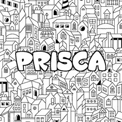 Coloraci&oacute;n del nombre PRISCA - decorado ciudad