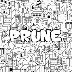 Coloraci&oacute;n del nombre PRUNE - decorado ciudad
