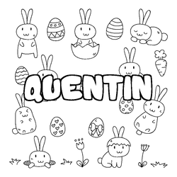 Coloraci&oacute;n del nombre QUENTIN - decorado Pascua