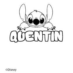Coloraci&oacute;n del nombre QUENTIN - decorado Stitch