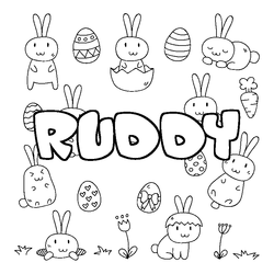 Coloraci&oacute;n del nombre RUDDY - decorado Pascua