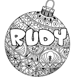 Coloraci&oacute;n del nombre RUDY - decorado bola de Navidad
