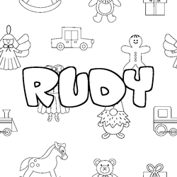 Coloraci&oacute;n del nombre RUDY - decorado juguetes