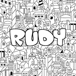Coloraci&oacute;n del nombre RUDY - decorado ciudad