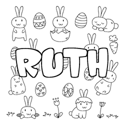 Coloraci&oacute;n del nombre RUTH - decorado Pascua