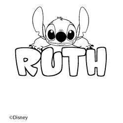 Coloraci&oacute;n del nombre RUTH - decorado Stitch