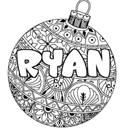 Coloraci&oacute;n del nombre RYAN - decorado bola de Navidad