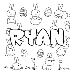 Coloraci&oacute;n del nombre RYAN - decorado Pascua