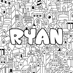 Coloraci&oacute;n del nombre RYAN - decorado ciudad