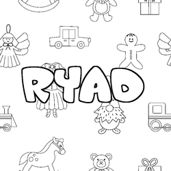 Coloraci&oacute;n del nombre RYAD - decorado juguetes