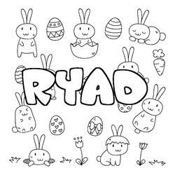 Coloraci&oacute;n del nombre RYAD - decorado Pascua